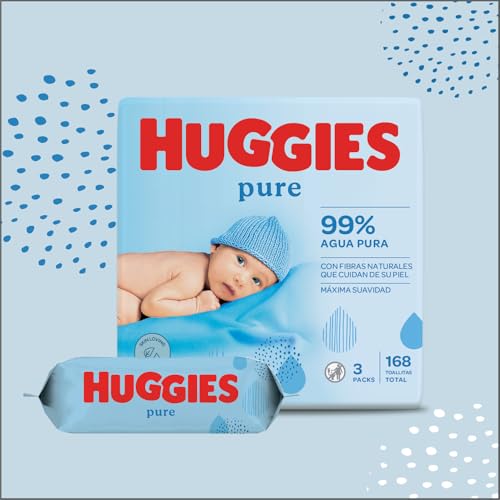 Miniatura 2 de Huggies Pure Toallitas Para Bebé, 99 Agua Pura, 12 Packs De 56, Total 672 Toallitas