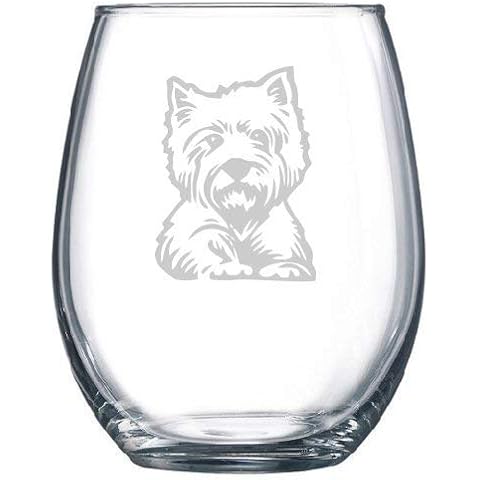 Personalized Westie West Highland Terrier Dog Lover Owner Gift Wine Glass Stemless Cover