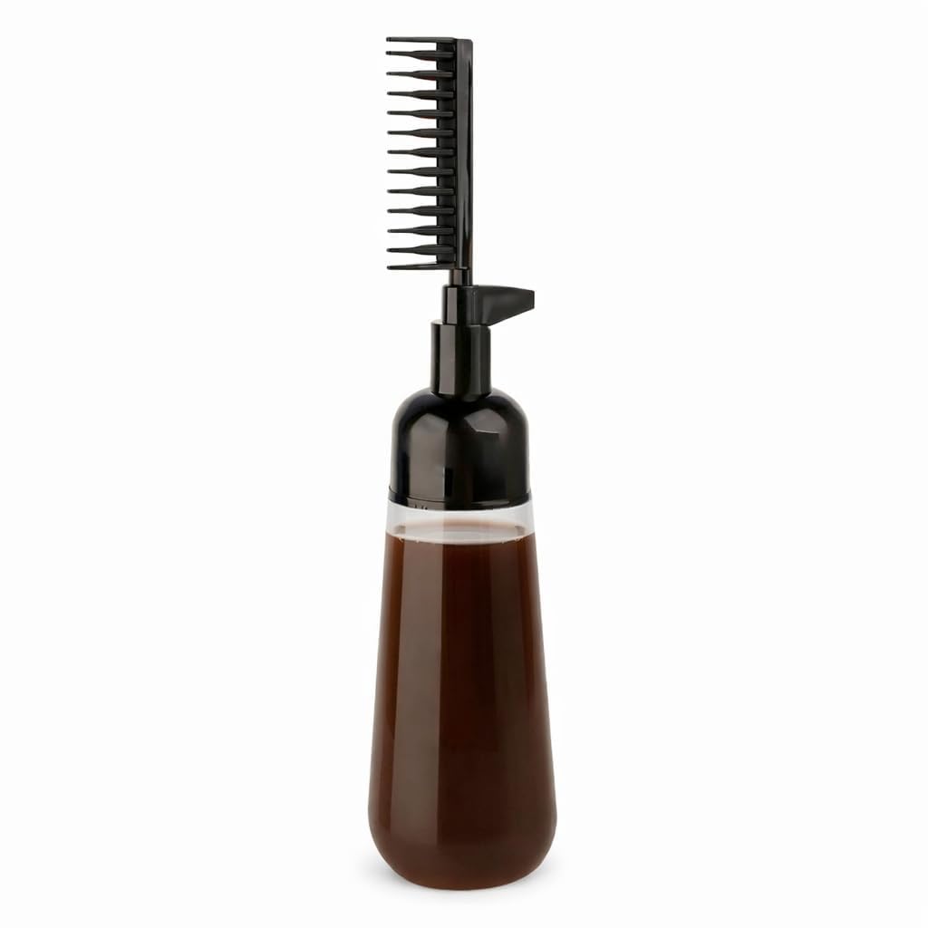 Root Comb Hair Dye Applicator Bottle 160 ml, 2-in-1 Hair Oil Applicator Comb Bottle, Scalp Oil & Hair Color Dispensing Bottle with Comb, Refillable Plastic Applicator for Home & Salon Hair Care-image-0