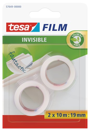 Tesa 57649-00000-01 Tesafilm Invisible, 2 Rotoli