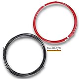 Springseil Crossfit x2 (Länge 3 m), rotes Crossfit-Seil (2,4 mm) + schwarzes Springseil (3,4 mm), kompatibel mit allen Springseilen für Erwachsene mit Stahlkabel ✯ Französische Marke