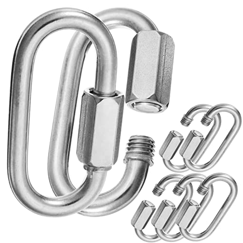 Paquete de 16 cadenas de eslabones rápidos, M10 de 3/8 pulgadas con mosquetón de bloqueo para columpio de porche, capacidad de 2000 libras, ganchos de mosquetón grandes y resistentes para cadenas de