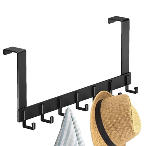 Generisch Gancho para puerta trasera, gancho sobre la puerta, gancho para colgar puerta, sin perforaciones, perchero de metal para dormitorio, salón, puerta principal y baño