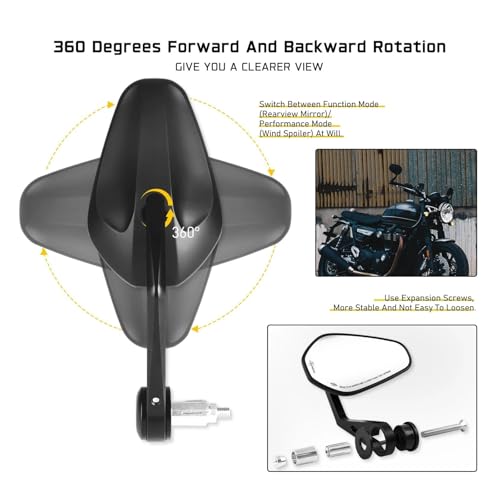Espejo retrovisor para motocicleta Yamaha que elimina los puntos ciegos laterales 4