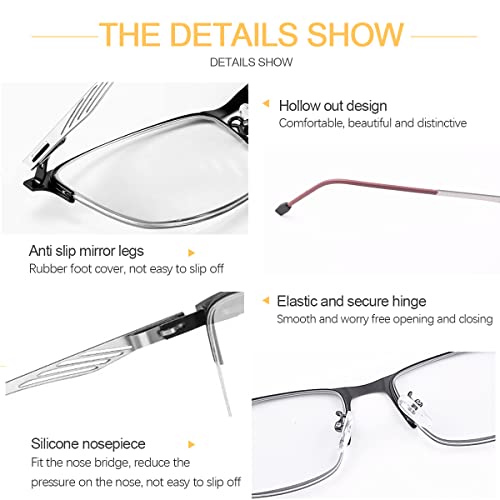 Image of Photochromic Progressive Multifocus Reading Glasses Spring Hinge UV Sun Readers Blue Light Blocking Eyewear Men Women