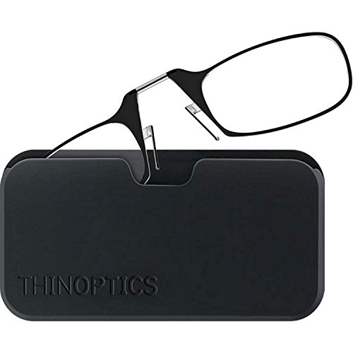 Óculos de leitura ThinOptics + Estojo Preto e Armação, 2.50