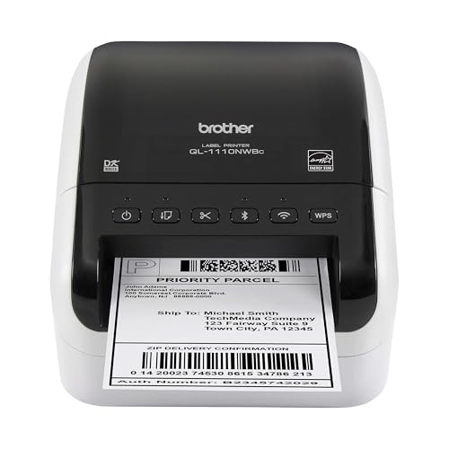 Image of Brother QL-1110NWBC Wide Format, Postage and Barcode Professional Thermal Label Printer with Wireless Connectivity (Renewed Premium) (Refurbished)