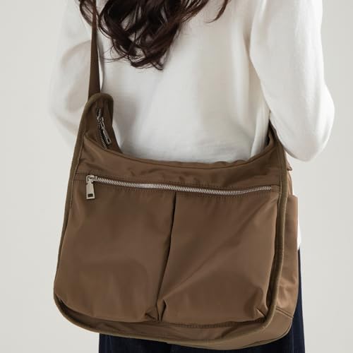 Sac à bandoulière résistant à l'usure multi-compartiment plissé