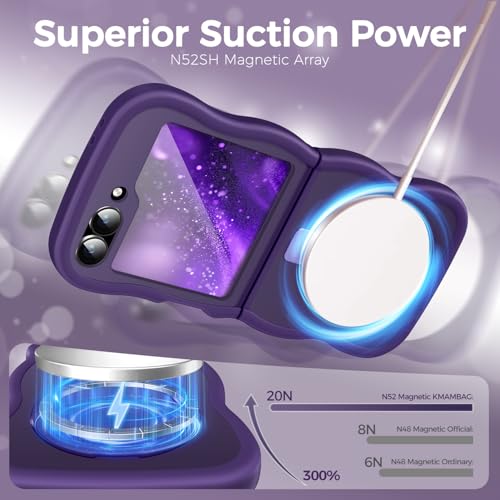 Image of Cute Wavy Magnetic Stand Case for Galaxy Z Flip 6 /5 Fit for MagSafe