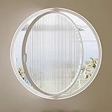 Round Window,360° Rotating Pivot Casement Windows,Aluminum Frame And Tempered Glass,For Bathroom,Kitchen,Bedroom,Living Room,Replacement Indoor Ventilation Window With Handle(White,40cm/15.7in)