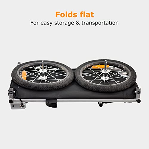 Tiggo Cargo II Fahrrad Lastenanhänger mit 130 Liter Volumen Klappbar Fahrradanhänger Transportanhänger (Grau)