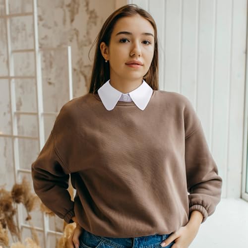 Lusofie White Collar and Cuffs Detachable Shirt Collar for Women4