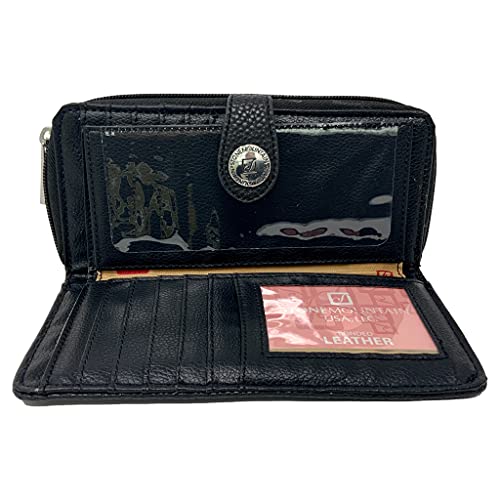 Women's Leather Ludlow Clutch Wallet with Checkbook Cover Black3