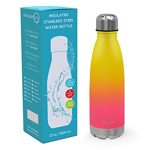 Image of CHILLOUT LIFE 17oz Insulated Stainless Steel Water Bottle, Leak Proof