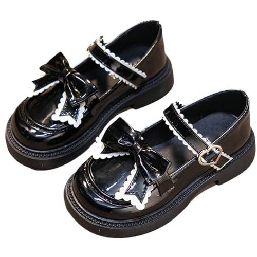 LUXMAX Flower Girl Dress Shoes Toddler Mary Janes Bow Wedding Pumps Party Closed Toe Low Heel Pumps2