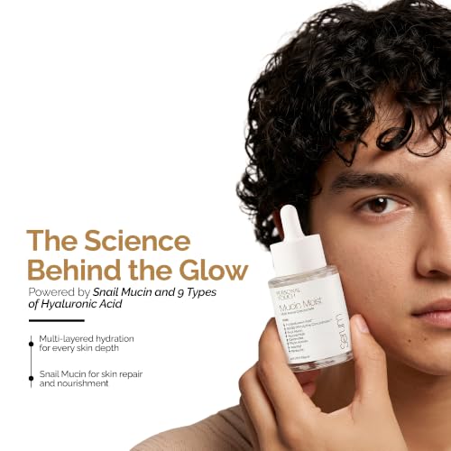 Image of Personal Touch Mucin Moist Serum Cruelty Free - World's 1st Snail Mucin With 9 Types of Hyaluronic Acid, Ceramides, Niacinamide | Korean Skincare | Dryness, Fine Lines, Skin Barrier Repair | 30ml