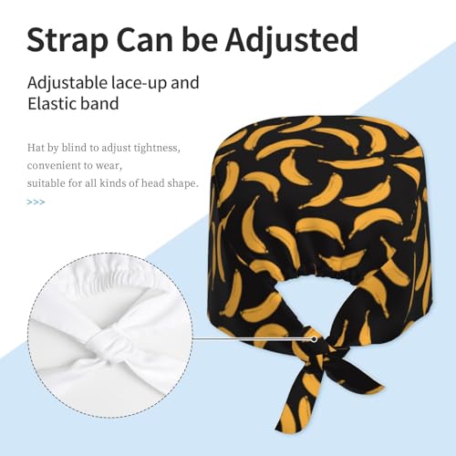 Image of Working Cap Scrub Cap with Sweatband Adjustable Unisex Women Tie Back Hat Nurse Surgical Caps