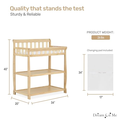 Image of Dream On Me Ashton Changing Table, Natural, 34x20x40 Inch (Pack of 1)