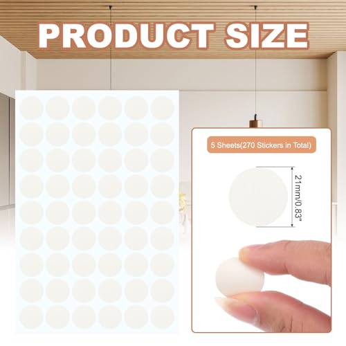Pegatinas para agujeros de tornillos autoadhesivas PVC blanco 21mm tapas 3