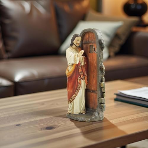 Estatua Jesús llamando a la puerta 5.12 pulg resina miniatura 2