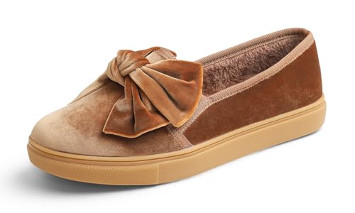 Image of FEVERSOLE Women's Casual Slip On Sneaker Fashion Bow Tie Loafer Flats