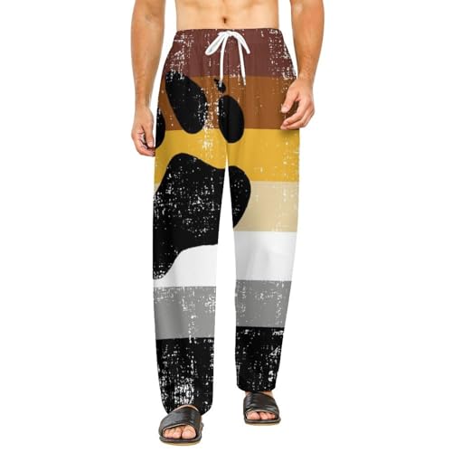 Bear Gay Pride Flag Men's And Women's Comfortable Casual Pajama Pants with Drawstring
