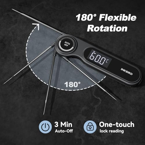 Image of INKBIRD Instant Read Meat Thermometer IHT-21K 0.5 Sec Fast Reading for BBQ | IP65 Waterproof, Super Accurate Detection, Handy Food Thermometer for Indoor Outdoor Cooking, Baking, Deep Frying