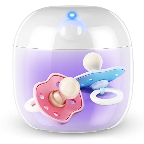 Qualirey Portable Pacifier Disinfection, Mini UV Light Disinfection, 99.99% Disinfection in 3 Mins, USB Rechargeable, Mini UV-C Disinfection Box for Baby Pacifier, Bottle Nipples, Teethers (White)