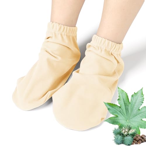 Castor Oil Pack Wrap for Feet, Castor Oil Pack Wrap Organic Cotton for Women?Castor Oil Socks for Feet Arthritis and Feet Tingling Cracking, Sleep Socks White(Oil are Not Include)