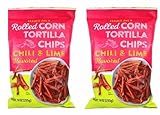 Trader Joe's Rolled Corn Tortilla Chips Chili & Lime Flavored Net Wt. 9 Oz (255g) - Pack of 2