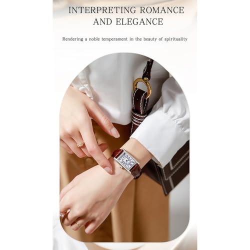Image of Poshi Sanda Premium White Brass Sqaure Dial Watch | 200mm Rose Gold Stainless Steel Strap Quartz Watch for Women
