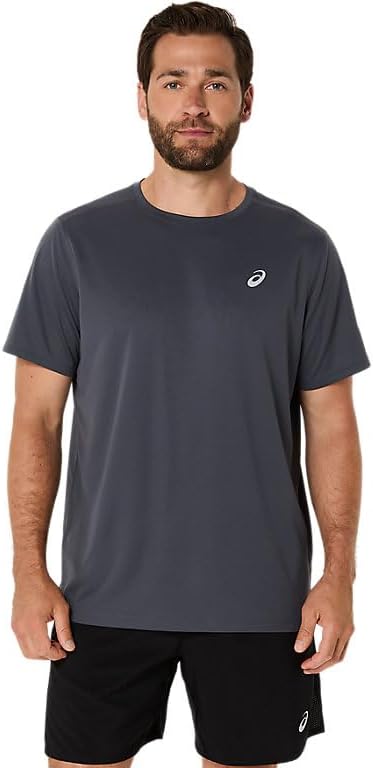 ASICS Men's SILVER Short Sleeve TOP Running Apparel