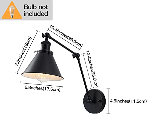 Ovanus Swing Arm Wall Lamp Set Of 2, Adjustable Black Wall Sconce Hardwired, Bedside Wall Lamp #TOP3