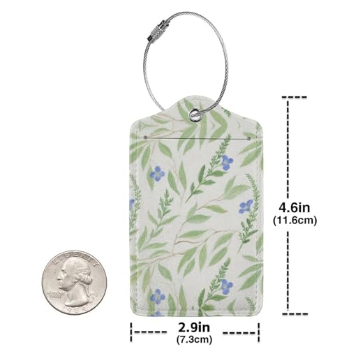 Lot de 2 étiquettes de bagage pour valise, chat américain en cuir synthétique avec intimité, nom d'identification, adresse et boucle en acier durable pour homme et femme, vert sauge, 2 PCS – vue 3