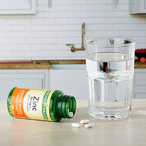 Spring Valley Zinc 200 Caplets Dietary Supplement, 50 Mg, Luall Sticker #TOP3