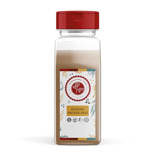 Hickory Smoked Salt by International Spice, Cooking Gifts for Men, Gourmet Food Gifts for Cooks, Flavored Salt, Unique Kitchen Spice, Restaurant Quality, 30 oz. Bottle