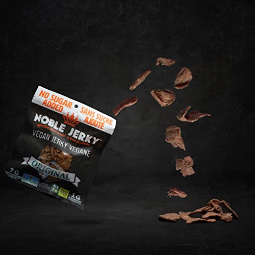 Noble Jerky - Vegan, Vegetarian, Plant Based Snacks, 70 Gram Bags, (3 Bags) (No Sugar Added - Original) #TOP2