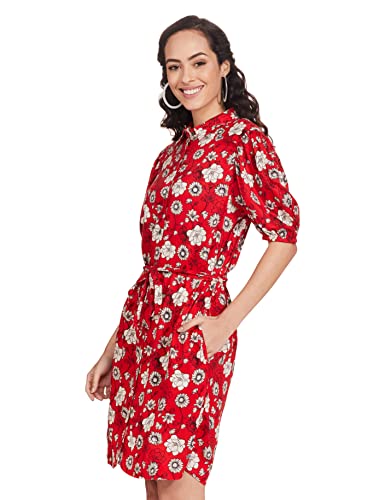 Image of Spykar Women's Cotton Classic Knee-Length Casual Dress
