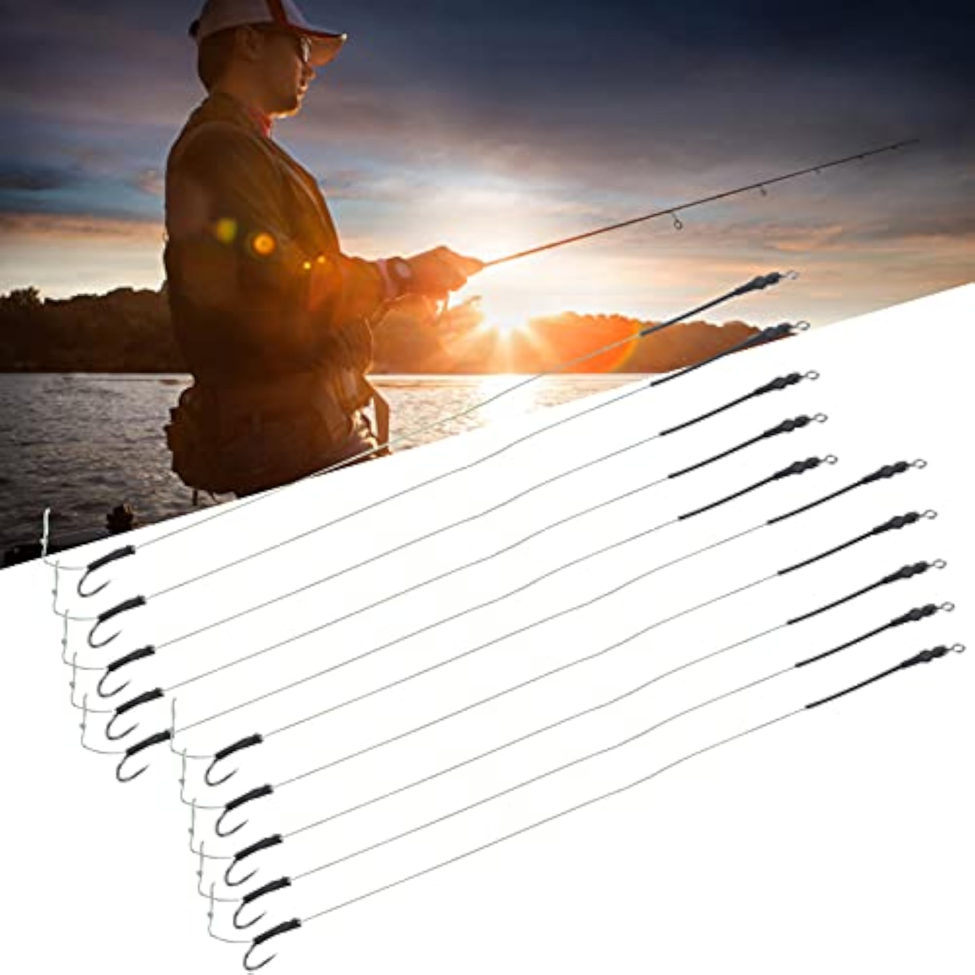 Fishing Hair Rigs Set, Strong Bait Wire Hook 5 Pack