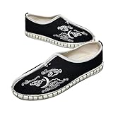 KHAOL Kung Fu Shoes Traditional for Men & Women National Style Martial Arts Shoes Manual Leisure Embroidery Cloth Shoes Non-Slip Grip, for Tai Chi, Wushu, Buddhism Training Shoes(Black,7.5)