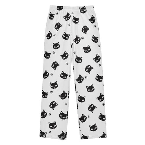 Cat Kitten Paw Footprint Boys Pants for Kids Jogger Pants with Pockets S-XL