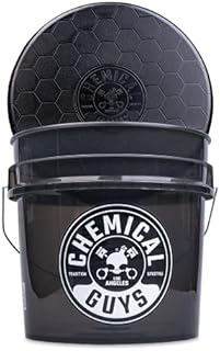 Chemical Guys ACC161 Heavy Duty Smoked Obsidian Black Detailing Bucket (4.5 Gal) and Bucket Lid (For Car Wash, Boat, Truck, RV, Fishing & More)