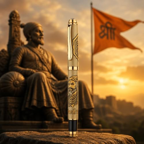 Image of Chhatrapati Shivaji Maharaj Premium Metal Pen | Royal Maratha Edition | Maharashtra Swaraj Pen | Inspirational Warrior Pen | Elegant Gift for Men, Professionals & History Enthusiasts