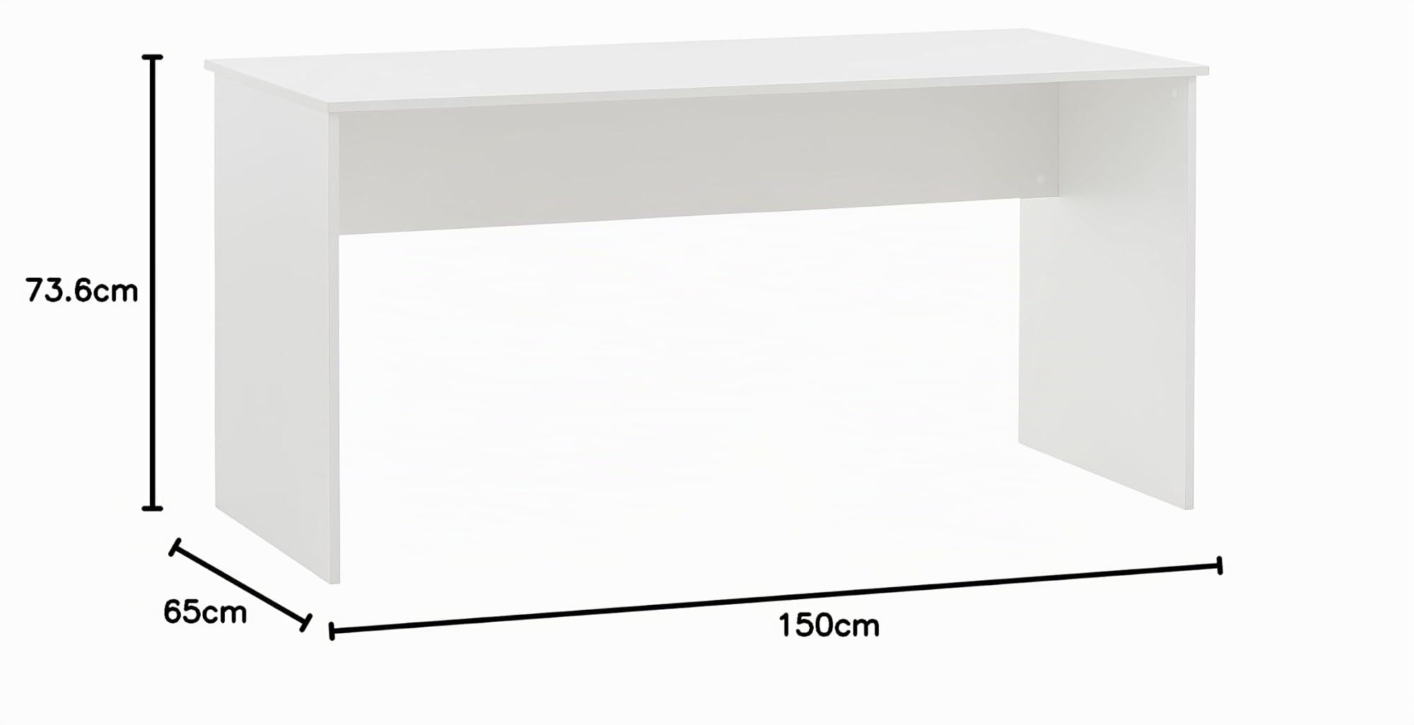 Schildmeyer Schreibtisch Reno 400, 152166, weiß, 150 x 65 x 73,6 cm
