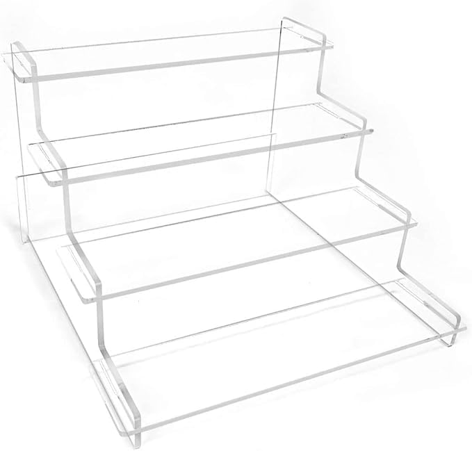 Collection Shelf Rizers RAPAL Premium Clear Acrylic Display Risers 4 Tier Cupcake Holder, Clear ...