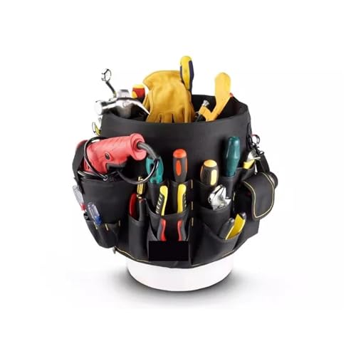 Multifunctional Tool Bucket Bag, Electrician Bag, Canvas Functional Bag, Maintenance Bag, Portable Construction Tool Kit For Beginnners DIY Use