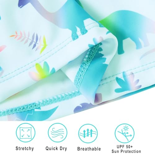 Image of Vogseek Girls Rash Guard Two Pieces Swimsuit Long Sleeve Bathing Suit for 3-10 Years