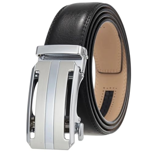 Men's 3.5Cm Wide Leather Belt With Ratchet Buckle For Formal And Casual Wear Bbbb 130cm