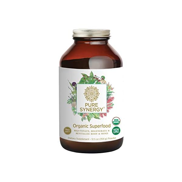 PURE SYNERGY Superfood | 12.5 oz | Made with Organic Ingredients | Non-GMO | Vegan | Green Superfood Powder with 60…
