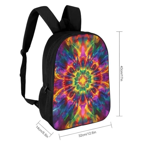 Psychedelics Tie-dye 17 Inch Backpack Classic Travel Daypack with Adjustable Shoulder Straps for Men Women2